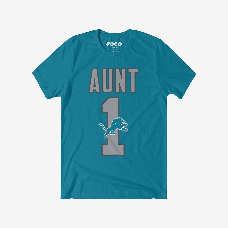 Detroit Lions Number 1 Aunt T-Shirt-- Anti-Shrink Durable Soft