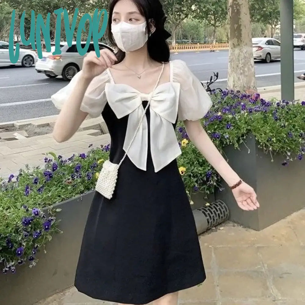 Lunivop Kawaii Bow Black Dress Japanese Lolita Dress for Women Girl Party Birthday Mini Dresses Female Korean Fashion Princess Dresse Elegant Vintage Mini Dress Lunivop Kawaii Bow Black Dress Japanese Lolita Dress for Women Girl Party Birthday Mini Dresses Female Korean Fashion Princess Dresse Elegant Vintage Mini Dress