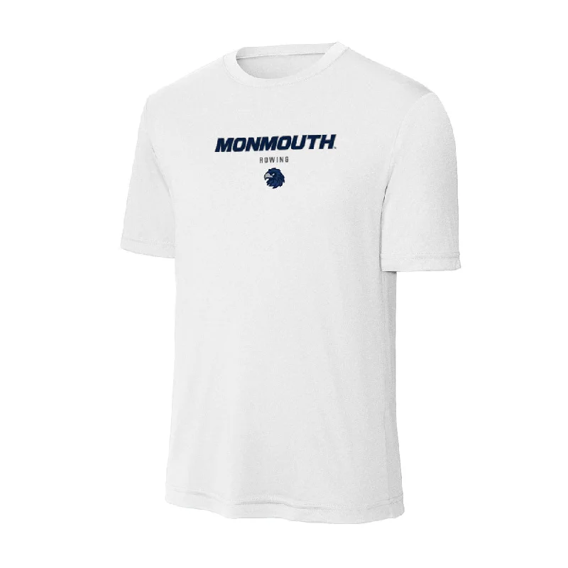 Monmouth - NCAA Women's Rowing : Audrey Copeland - Activewear T-Shirt-- Chenille Blend Fleece Blend Nylon Blend Monmouth - NCAA Women's Rowing : Audrey Copeland - Activewear T-Shirt-- Chenille Blend Fleece Blend Nylon Blend