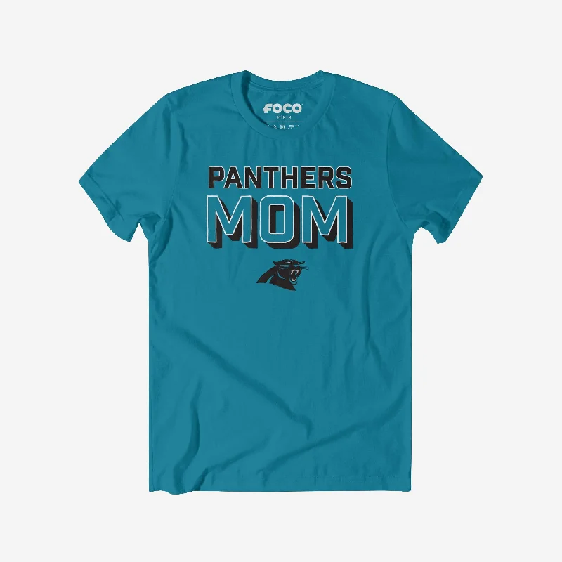 Carolina Panthers Team Mom T-Shirt-- Terry Blend Velvet Blend Canvas Blend