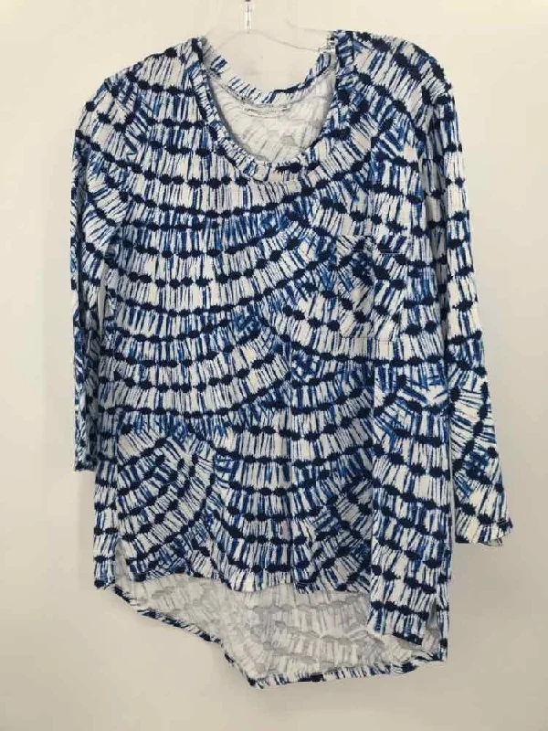 Pre-Owned Prairie Cotton Blue Size Small 3/4 Sleeve T-shirt-- Notch Collar Peter Pan Collar Cowl Neck Pre-Owned Prairie Cotton Blue Size Small 3/4 Sleeve T-shirt-- Notch Collar Peter Pan Collar Cowl Neck
