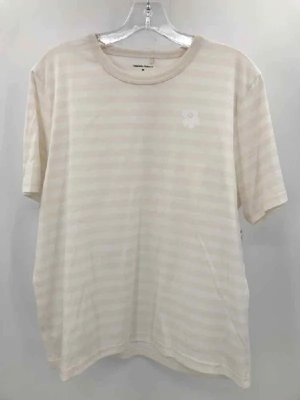 Pre-Owned Marimekko Ivory Size Medium Stripe T-shirt-- Mesh Fabric Canvas Fabric Denim Fabric Pre-Owned Marimekko Ivory Size Medium Stripe T-shirt-- Mesh Fabric Canvas Fabric Denim Fabric