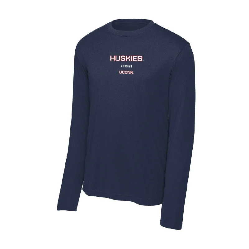 UConn - NCAA Women's Rowing : Megan Donaghy - Activewear Long Sleeve T-Shirt-- Oversized T-Shirt Spandex breathable UConn - NCAA Women's Rowing : Megan Donaghy - Activewear Long Sleeve T-Shirt-- Oversized T-Shirt Spandex breathable