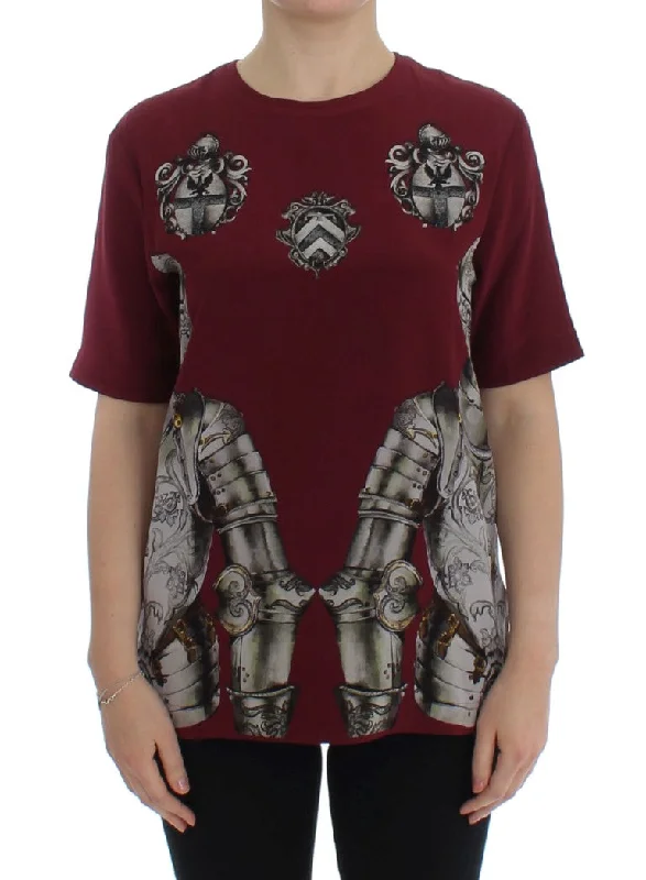 Dolce & Gabbana Enchanted Sicily Silk Blouse with Knight Women's Print Casual Button Blouse Dolce & Gabbana Enchanted Sicily Silk Blouse with Knight Women's Print Casual Button Blouse