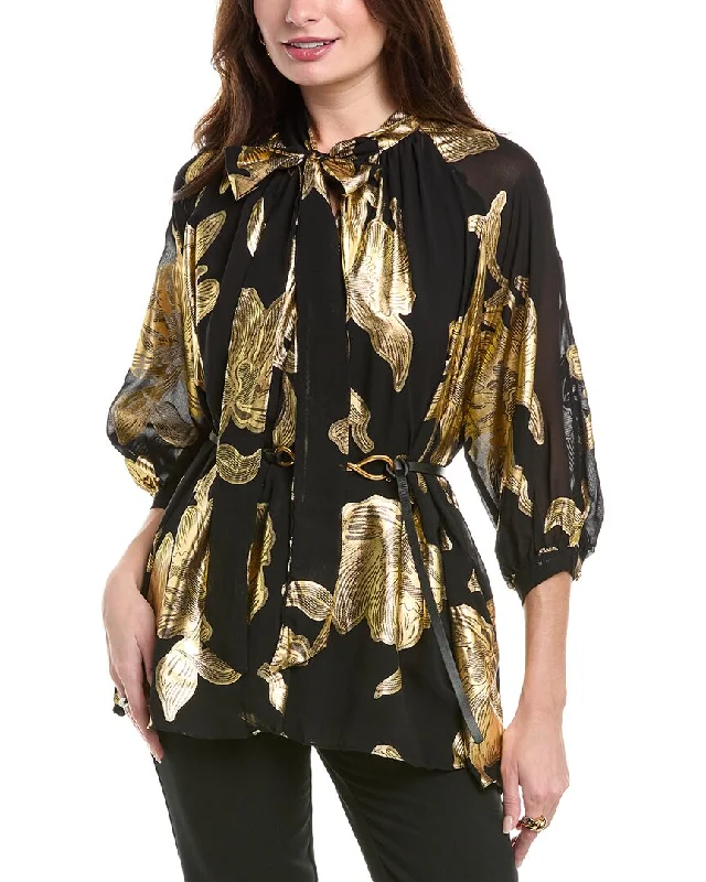 Beulah Blouse Semi-Sheer Blouse