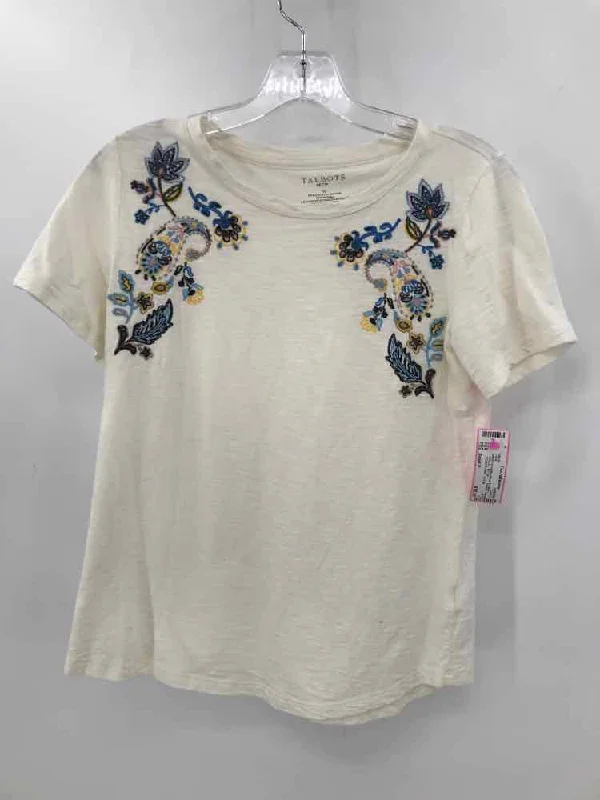 Pre-Owned Talbots Ivory Size Small P T-shirt-- Hooded Caped Shawl Collar