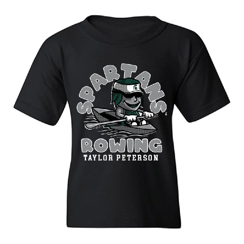 Michigan State - NCAA Women's Rowing : Taylor Peterson - Fashion Shersey Youth T-Shirt-- Denim Fabric Leather Fabric Suede Fabric Michigan State - NCAA Women's Rowing : Taylor Peterson - Fashion Shersey Youth T-Shirt-- Denim Fabric Leather Fabric Suede Fabric
