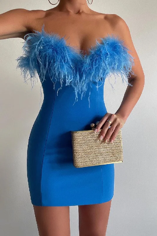 Valentino Mini Dress - Blue Chic Halter Mini Dress