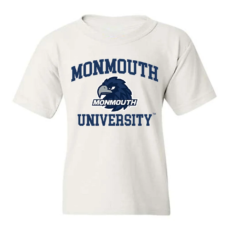 Monmouth - NCAA Women's Rowing : Audrey Copeland - Classic Fashion Shersey Youth T-Shirt-- Striped Floral Plaid Monmouth - NCAA Women's Rowing : Audrey Copeland - Classic Fashion Shersey Youth T-Shirt-- Striped Floral Plaid