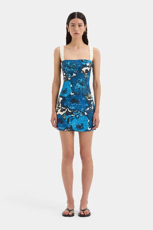 Camellia Mini Dress Elegant Satin Lace Mini Dress