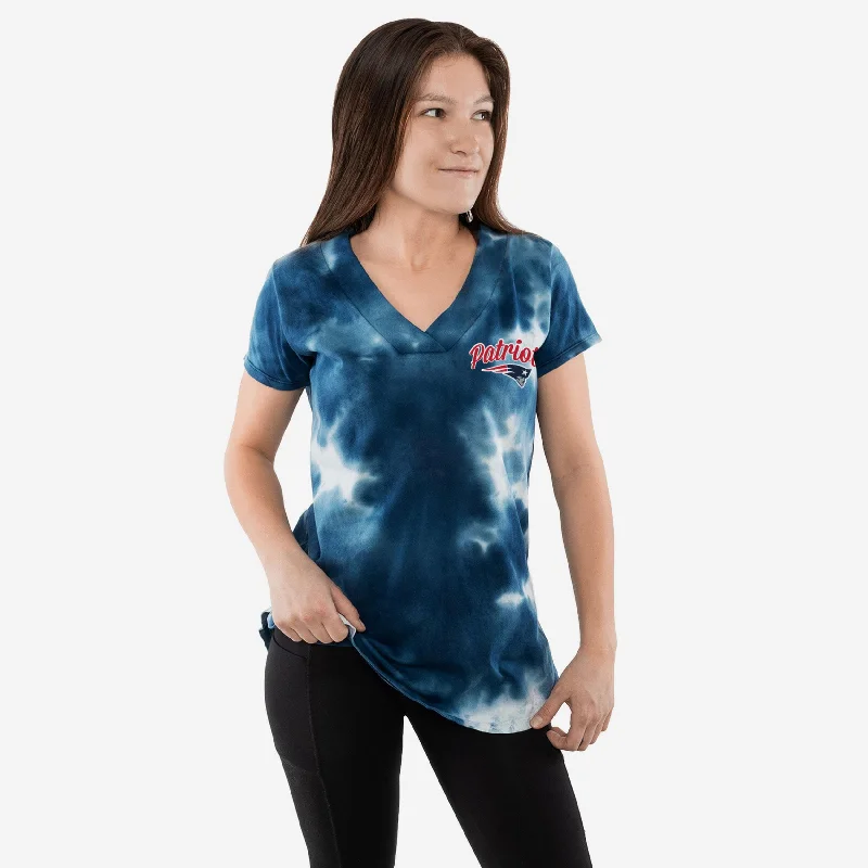 New England Patriots Womens Tie-Dye Rush Oversized T-Shirt-- Elasticated Padded Insulated New England Patriots Womens Tie-Dye Rush Oversized T-Shirt-- Elasticated Padded Insulated