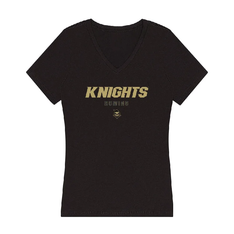 Central Florida - NCAA Women's Rowing : Makayla Baxley - Women's V-Neck T-Shirt-- Seamless Knitted Crochet Central Florida - NCAA Women's Rowing : Makayla Baxley - Women's V-Neck T-Shirt-- Seamless Knitted Crochet