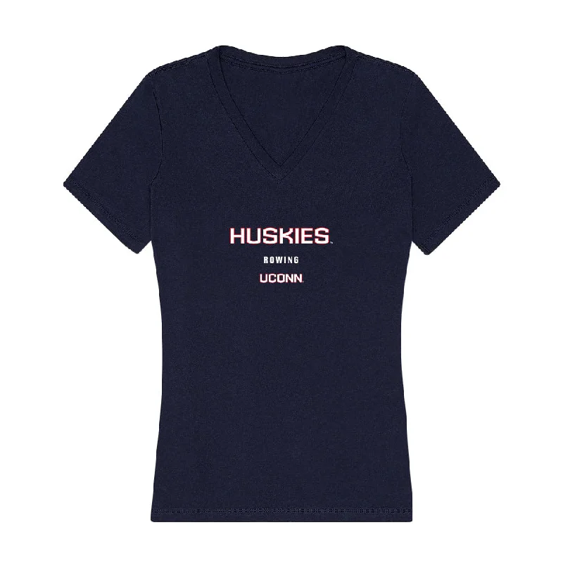 UConn - NCAA Women's Rowing : Megan Donaghy - Women's V-Neck T-Shirt-- Elasticated Padded Insulated UConn - NCAA Women's Rowing : Megan Donaghy - Women's V-Neck T-Shirt-- Elasticated Padded Insulated