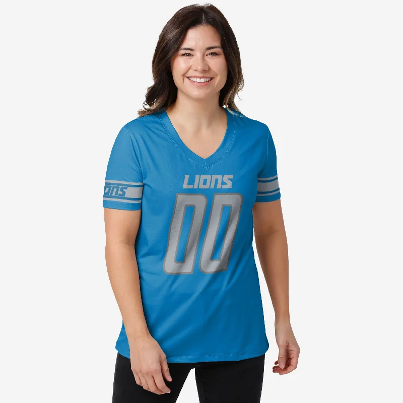 Detroit Lions Womens Gameday Ready Lounge Shirt-- Solid Print Embellished