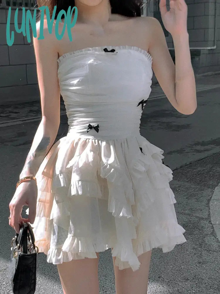 Lunivop Summer Apricot France Elegant Dress Women Bow Y2k Party Mini Dress Female Backless Korean Fashion Designer Cake Dress Trendy Bodycon Mini Dress Lunivop Summer Apricot France Elegant Dress Women Bow Y2k Party Mini Dress Female Backless Korean Fashion Designer Cake Dress Trendy Bodycon Mini Dress