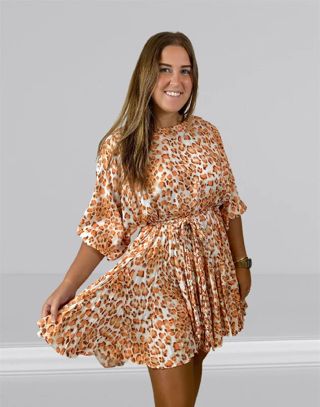 Orange Ruffled Mini Dress Cozy Wraparound Mini Dress