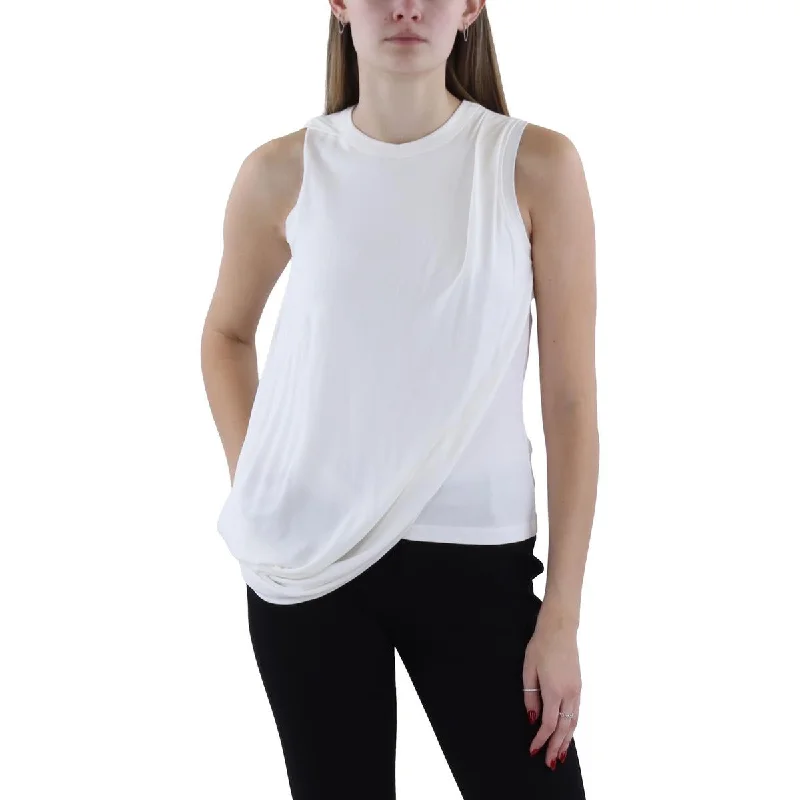 Womens Drapey Layered Blouse Soft Knit Blouse