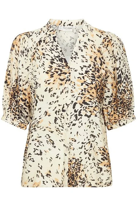 Pulz Valda Shirt-- Graphic Embroidered Appliqued