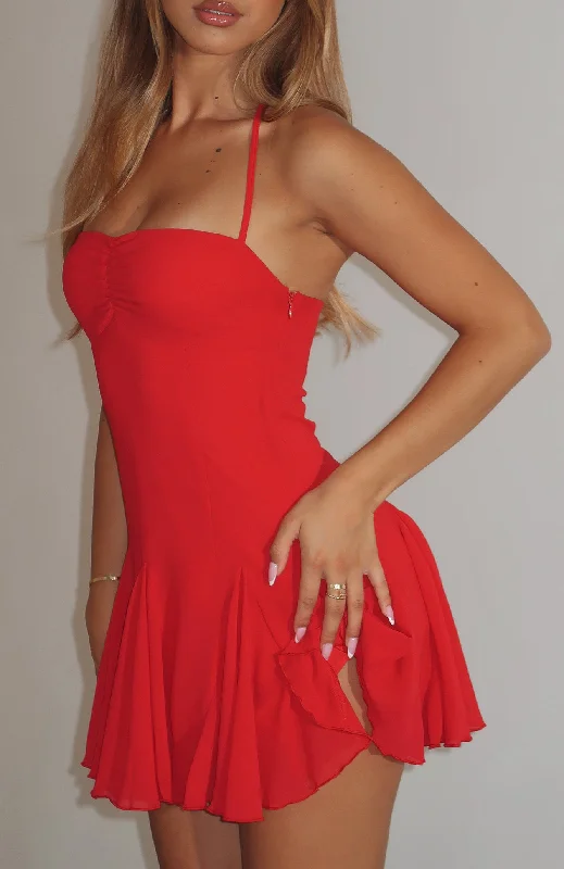 Think I'm In Love Mini Dress Red Trendy A-Line Mini Dress