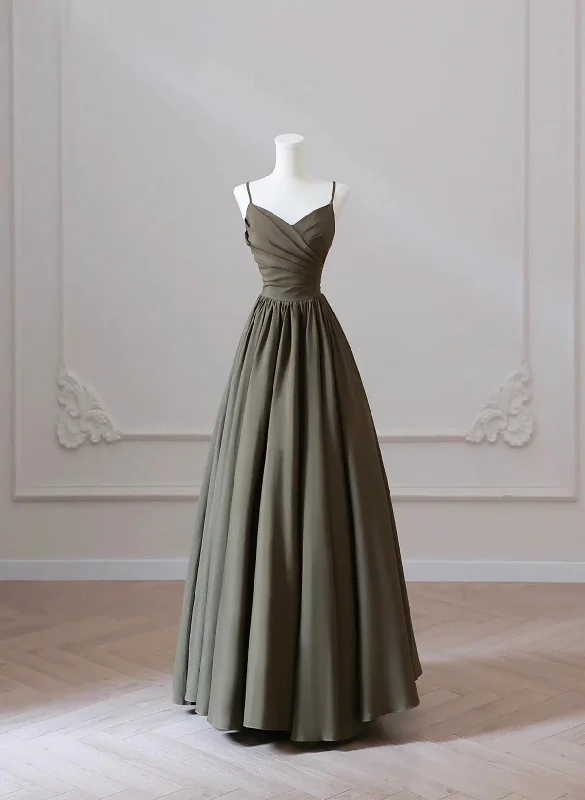 A-line Straps V-neckline Floor Length Party Dress, Long Prom Dress Tunics Luxurious premium