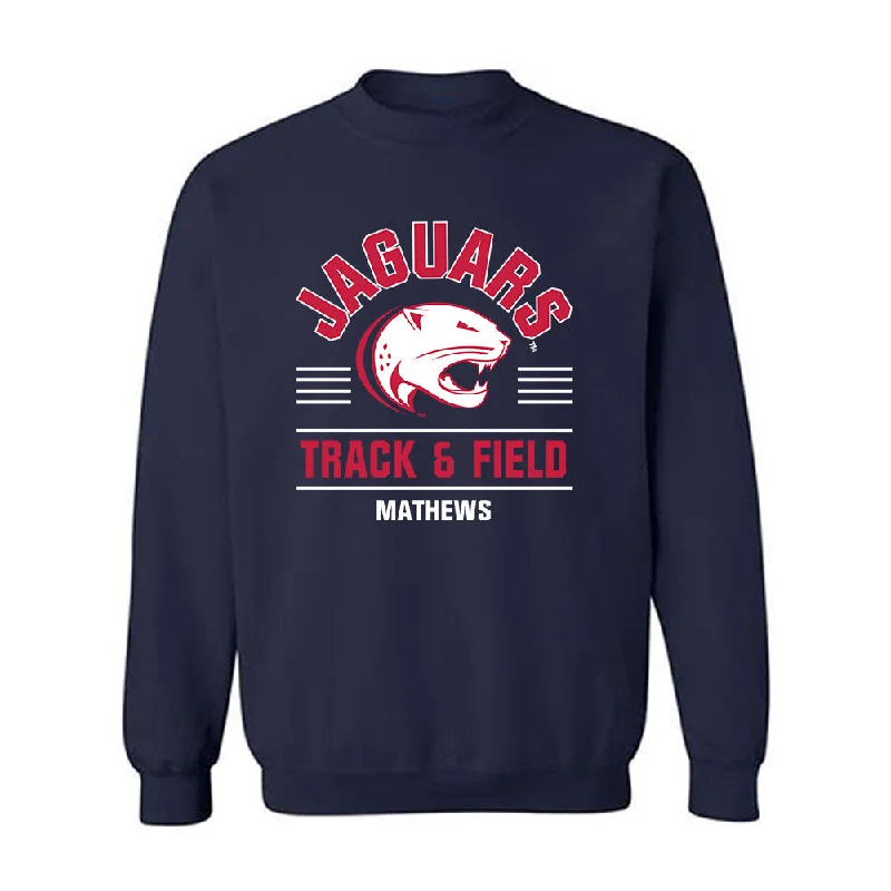 South Alabama - NCAA Women's Track & Field : Morgan Mathews - Classic Fashion Shersey Crewneck Sweatshirt Hoodie with Drawstring Waist Adjustable Fitted South Alabama - NCAA Women's Track & Field : Morgan Mathews - Classic Fashion Shersey Crewneck Sweatshirt Hoodie with Drawstring Waist Adjustable Fitted