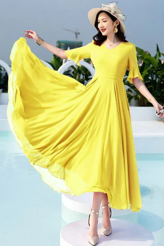 Prom maxi swing summer chiffon dresses TT0039 Tunics Favorite customer