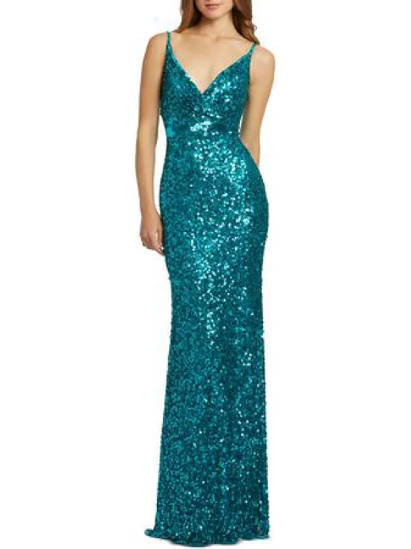Womens Sequined Maxi Evening Dress Tunics Vintage classic