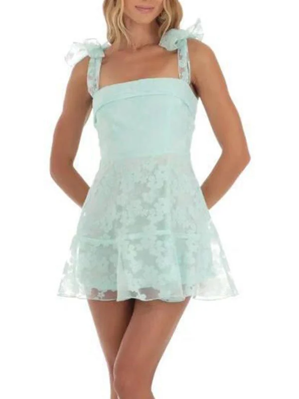 New fashion floral mesh suspender dress Tunics Stylish elegant