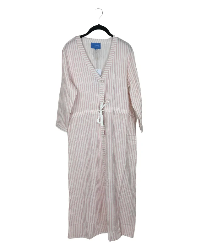 Pink And White Adjustable Waist Dress - Size 0 - 16 Tunics Formal black