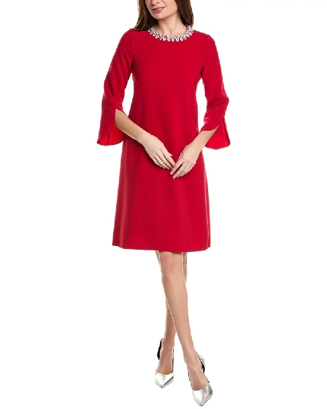 Teri Jon by Rickie Freeman Crepe Shift Dress Tunics Floral girly