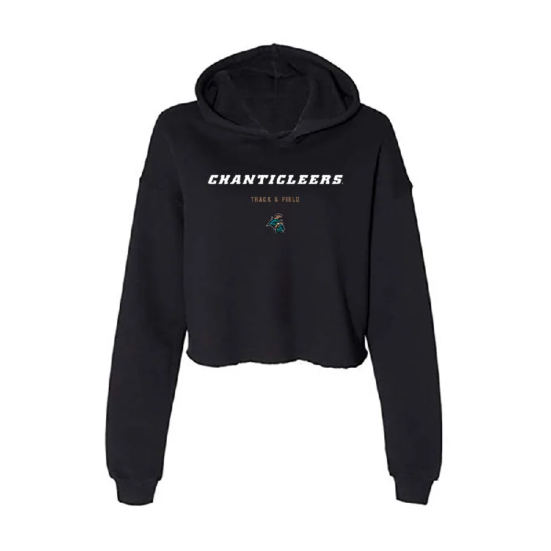 Coastal Carolina - NCAA Women's Track & Field : Kiki Stucker - Women's Crop Fleece Hoodie Hoodie with Hem Ribbing Snug Secure Coastal Carolina - NCAA Women's Track & Field : Kiki Stucker - Women's Crop Fleece Hoodie Hoodie with Hem Ribbing Snug Secure