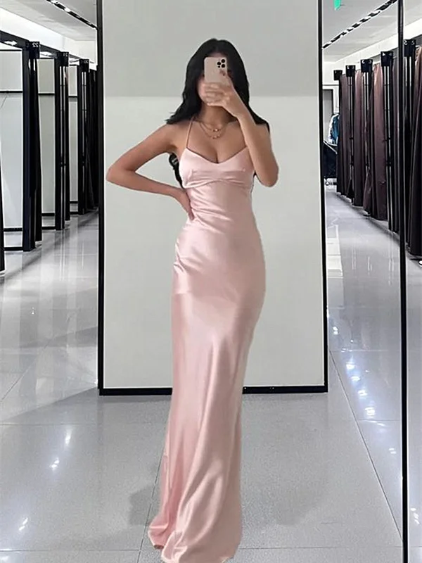 Lovely Pink Soft Satin Straps Prom Dress, Pink Satin Party Dress Formal Dress Tunics Recommended stylist Lovely Pink Soft Satin Straps Prom Dress, Pink Satin Party Dress Formal Dress Tunics Recommended stylist