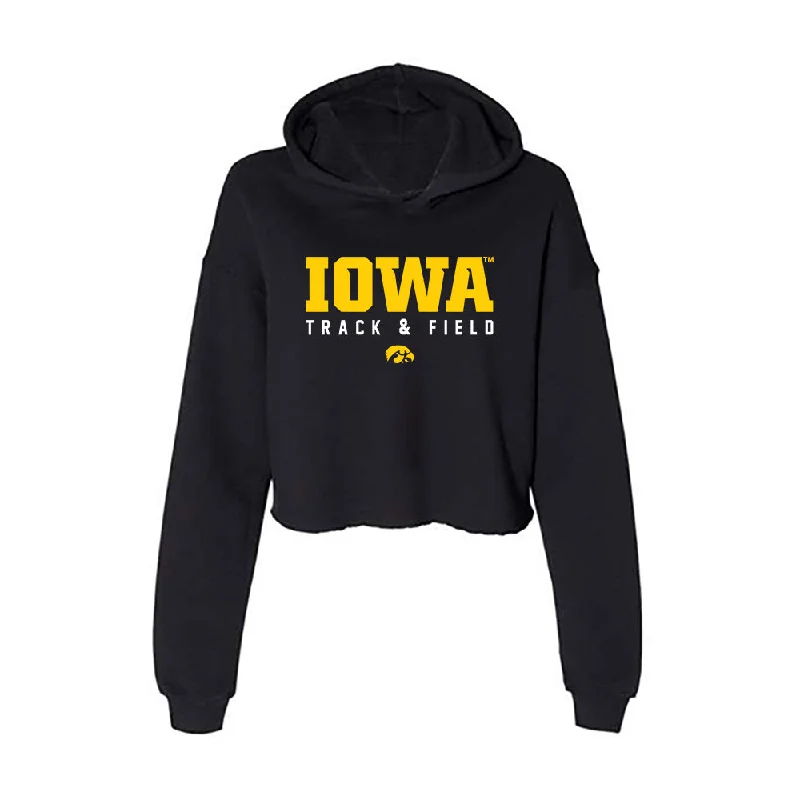 Iowa - NCAA Women's Track & Field : Chioma Nwachukwu - Women's Crop Fleece Hoodie Hoodie with Elastic Cuffs Stretchable Comfortable Iowa - NCAA Women's Track & Field : Chioma Nwachukwu - Women's Crop Fleece Hoodie Hoodie with Elastic Cuffs Stretchable Comfortable