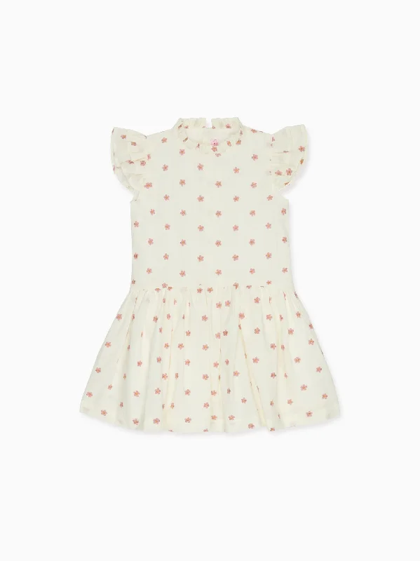 Ivory Floral Rita Girl Drop Waist Dress empire Waist empire