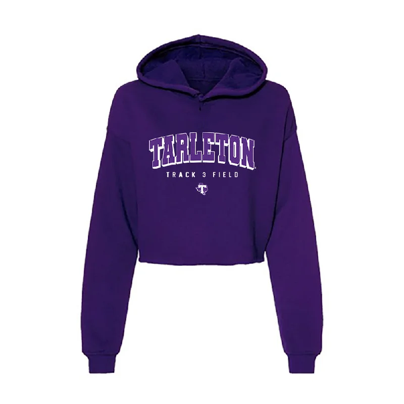 Tarleton State - NCAA Women's Track & Field : Veronica Duran - Women's Crop Fleece Hoodie Hoodie with Button Classic Timeless Tarleton State - NCAA Women's Track & Field : Veronica Duran - Women's Crop Fleece Hoodie Hoodie with Button Classic Timeless