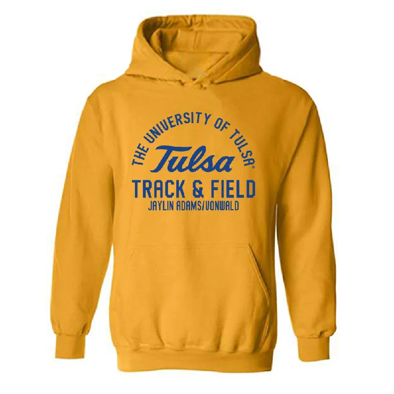 Tulsa - NCAA Women's Track & Field : Jaylin Adams/Vonwald - Classic Fashion Shersey Hooded Sweatshirt Hoodie with Belted Waist Structured Tailored
