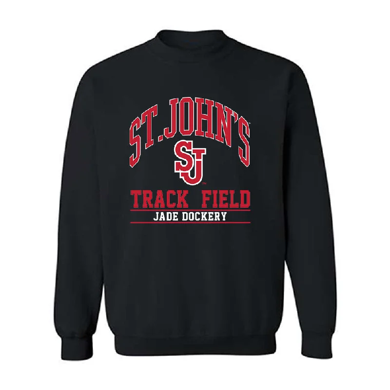 St. Johns - NCAA Women's Track & Field : Jade Dockery - Classic Fashion Shersey Crewneck Sweatshirt Hoodie with Pocket Utility Practical St. Johns - NCAA Women's Track & Field : Jade Dockery - Classic Fashion Shersey Crewneck Sweatshirt Hoodie with Pocket Utility Practical