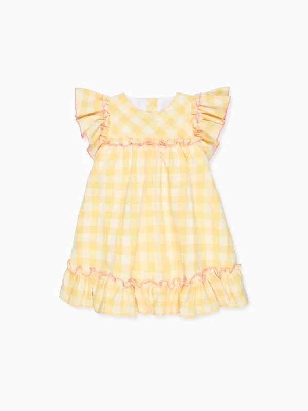 Yellow Gingham Rosa Girl Empire Dress Tunics Review highly