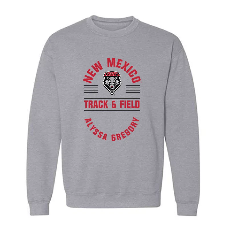 New Mexico - NCAA Women's Track & Field : Alyssa Gregory - Classic Fashion Shersey Crewneck Sweatshirt Cotton Hoodie Fleece Lining Warmth