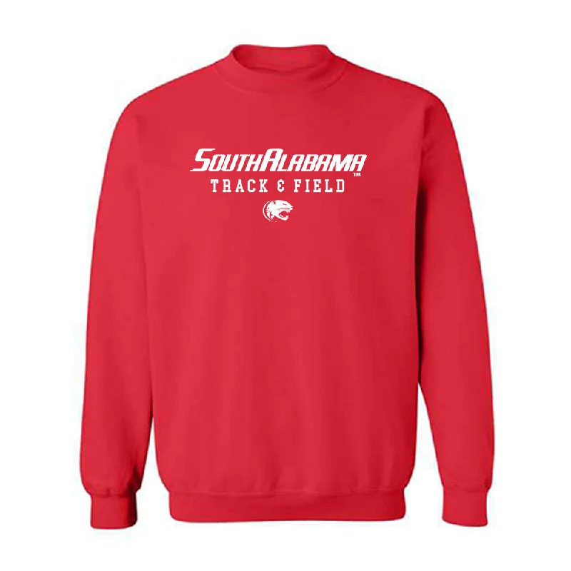 South Alabama - NCAA Women's Track & Field : Morgan Mathews - Classic Shersey Crewneck Sweatshirt Hoodie with Full-Zip Functional Layering South Alabama - NCAA Women's Track & Field : Morgan Mathews - Classic Shersey Crewneck Sweatshirt Hoodie with Full-Zip Functional Layering