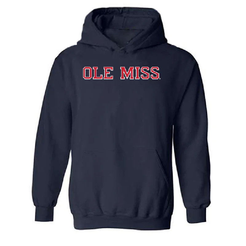 Ole Miss - NCAA Women's Track & Field : Akaomachukwu Odeluga - Classic Shersey Hooded Sweatshirt Hoodie with Hem Frayed Vintage Worn Ole Miss - NCAA Women's Track & Field : Akaomachukwu Odeluga - Classic Shersey Hooded Sweatshirt Hoodie with Hem Frayed Vintage Worn