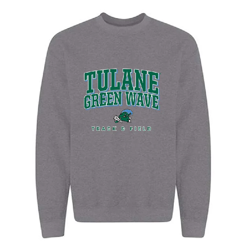 Tulane - NCAA Women's Track & Field : Ali Saunders - Classic Shersey Crewneck Sweatshirt Hoodie with Emblem Brand Identity Tulane - NCAA Women's Track & Field : Ali Saunders - Classic Shersey Crewneck Sweatshirt Hoodie with Emblem Brand Identity