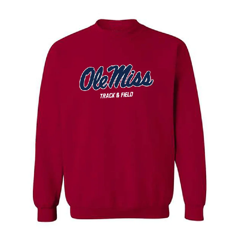 Ole Miss - NCAA Women's Track & Field : Akaomachukwu Odeluga - Replica Shersey Crewneck Sweatshirt Hoodie with Hem Contrast Bold Stylish Ole Miss - NCAA Women's Track & Field : Akaomachukwu Odeluga - Replica Shersey Crewneck Sweatshirt Hoodie with Hem Contrast Bold Stylish