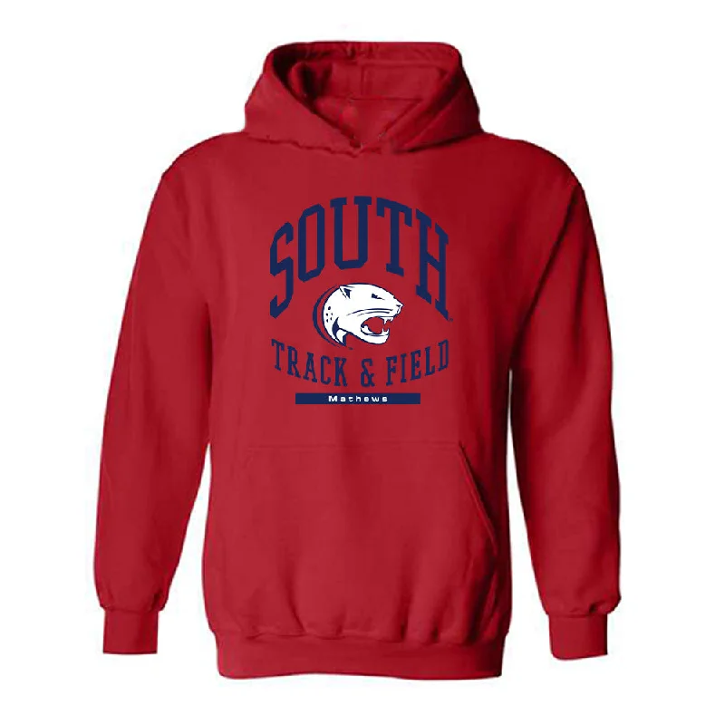 South Alabama - NCAA Women's Track & Field : Morgan Mathews - Classic Fashion Shersey Hooded Sweatshirt Hoodie with Hem Drawcord Adjustable Customizable South Alabama - NCAA Women's Track & Field : Morgan Mathews - Classic Fashion Shersey Hooded Sweatshirt Hoodie with Hem Drawcord Adjustable Customizable