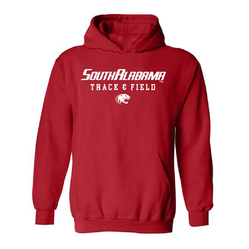 South Alabama - NCAA Women's Track & Field : Morgan Mathews - Classic Shersey Hooded Sweatshirt Hoodie with Half-Zip Sporty Casual South Alabama - NCAA Women's Track & Field : Morgan Mathews - Classic Shersey Hooded Sweatshirt Hoodie with Half-Zip Sporty Casual
