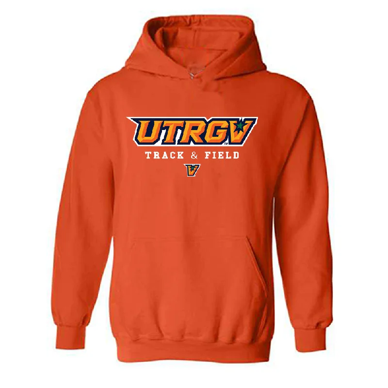 UTRGV - NCAA Women's Track & Field : Ashley Lingueno - Classic Shersey Hooded Sweatshirt Hoodie with Toggle Buttons Decorative Unique UTRGV - NCAA Women's Track & Field : Ashley Lingueno - Classic Shersey Hooded Sweatshirt Hoodie with Toggle Buttons Decorative Unique