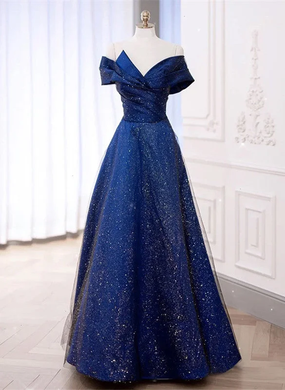 Blue Satin Long Simple Formal Dress, Blue Wedding Party Dress Tunics Versatile functional Blue Satin Long Simple Formal Dress, Blue Wedding Party Dress Tunics Versatile functional