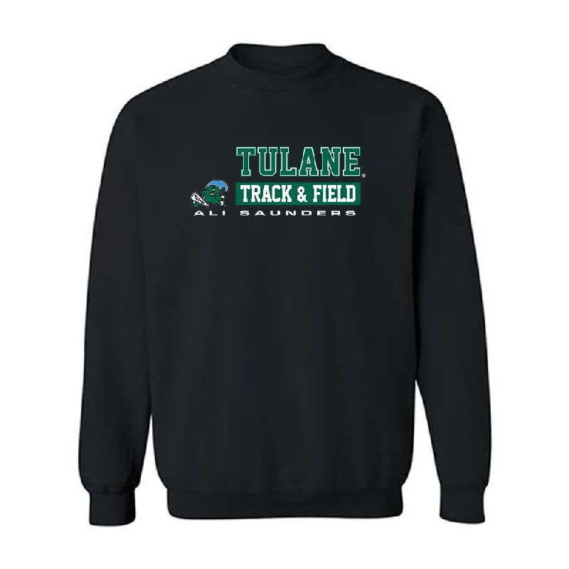 Tulane - NCAA Women's Track & Field : Ali Saunders - Classic Fashion Shersey Crewneck Sweatshirt Hoodie with Illustration Artistic Creative Tulane - NCAA Women's Track & Field : Ali Saunders - Classic Fashion Shersey Crewneck Sweatshirt Hoodie with Illustration Artistic Creative