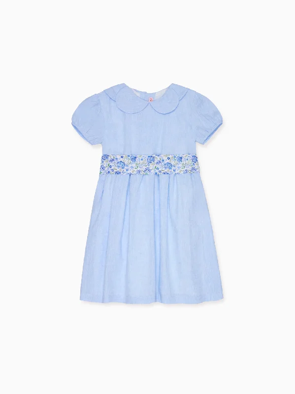 Light Blue Madeira Girl Dress Pencil Office Professional