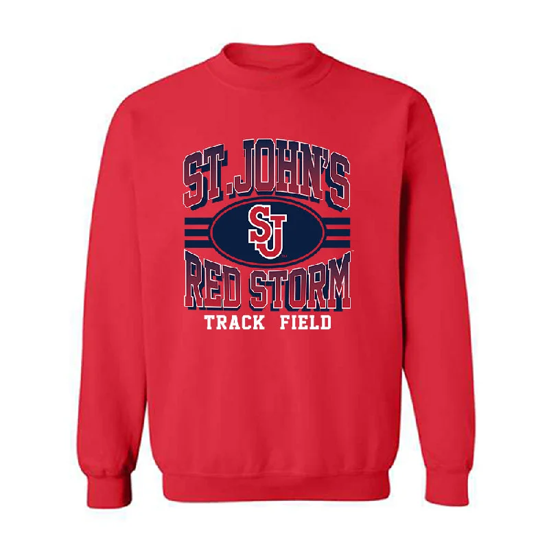 St. Johns - NCAA Women's Track & Field : Jade Dockery - Classic Shersey Crewneck Sweatshirt Hoodie with Hem Raw Edge Edgy Unfinished St. Johns - NCAA Women's Track & Field : Jade Dockery - Classic Shersey Crewneck Sweatshirt Hoodie with Hem Raw Edge Edgy Unfinished